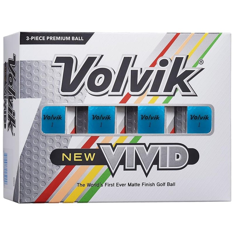 Volvik Vivid Golf Balls - Matte Blue, Dozen - Image 1